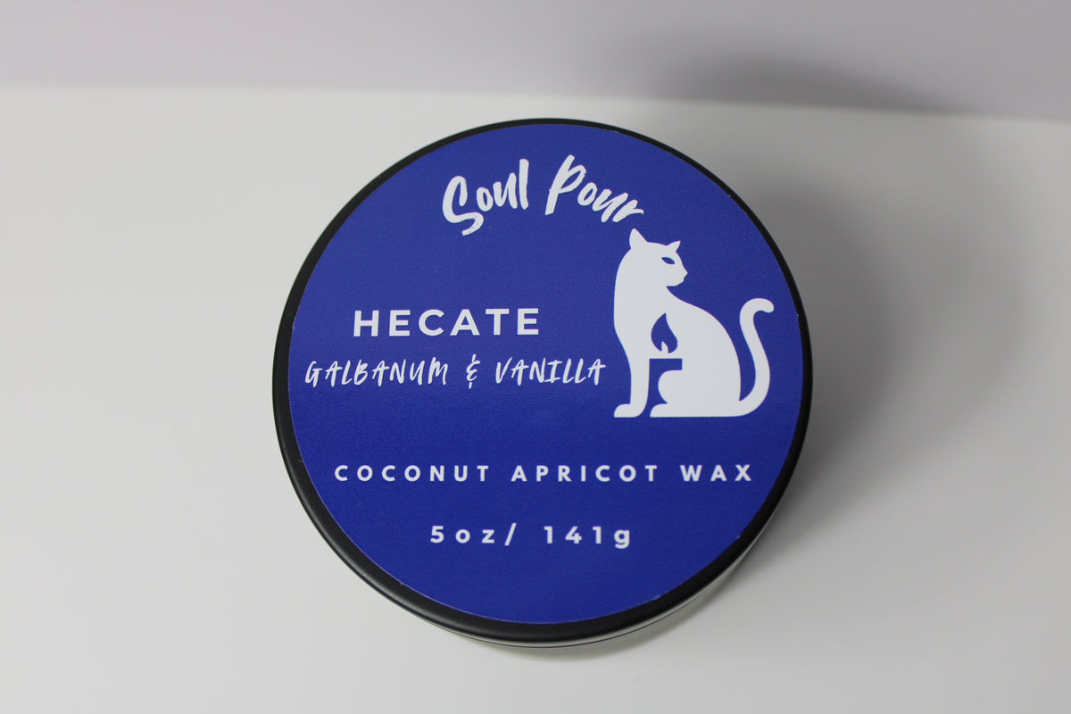 Hecate: Galbanum & Vanilla, Tin Candle